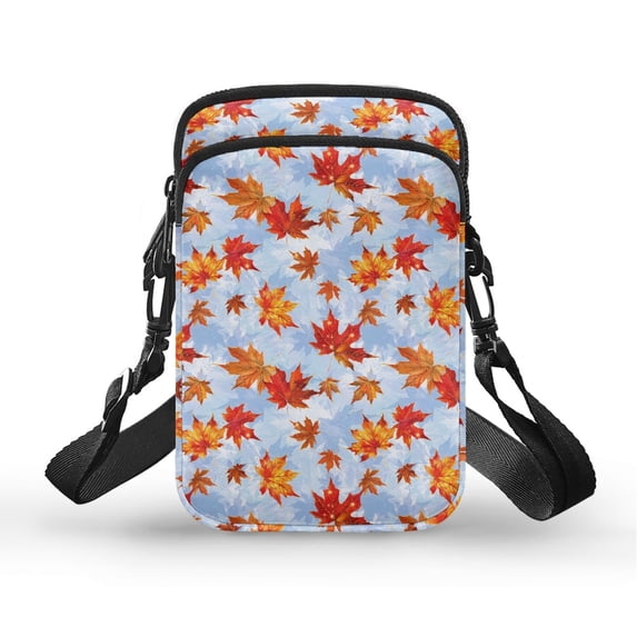HELLHERO Maple Leaf Crossbody Bags Double Deck Adult for Casual Travel 4.33x1.97x7.09