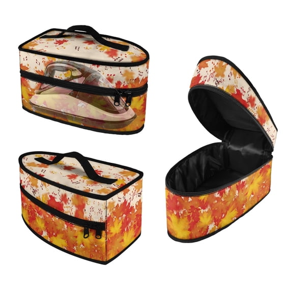 HELLHERO Maple Leaf Musical Note Iron Holder Bag Universal for Most Irons Travel Steamer Bag Portable Iron Case, Bag Only