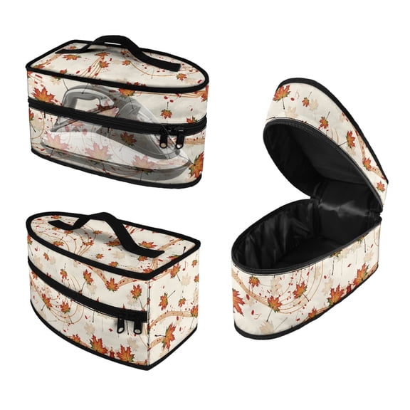 HELLHERO Maple Leaf Musical Note Lightweight Dustproof Travel Iron Organizer Polyester Zipper Irons Accessories Travel Home, Bag Only