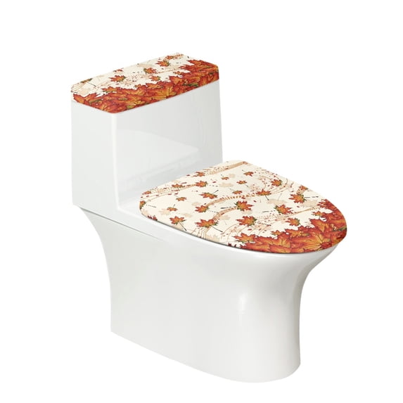 HELLHERO Maple Leaf Notes Toilet Seat Covers, Stretch Fit Polyester Toilet Protector Cover, 17x21 Inches
