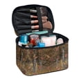 thumbnail image 1 of HELLHERO Maple Leaf Pattern Double Zipper Cosmetic Bag with Brush Slots Multi-Function Makeup Organizer Makeup Beauty Bag Practical Women Travel Storage, 1 of 4