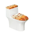 thumbnail image 1 of HELLHERO Maple Leaves Universal Bathroom Toilet Lid Cover Set Elastic Edge Elastic Bottom Stretch Fit Bathroom Toilet Cozy Set Fits All Toilet Shapes Bathroom Home Stays in Place 17"x21", 1 of 5