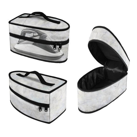 HELLHERO Marble Pattern Portable Travel Iron Carrier Bag with Handle Travel Steamer Bag Garment Carrying Case, Bag Only