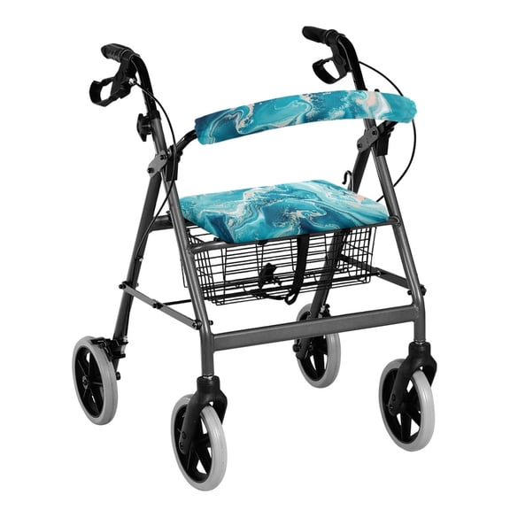HELLHERO Marble Pattern Seat & Backrest Covers Reusable Seat & Backrest Cover Set Dust Proof Easy to Use for Outdoors (Blue-green)
