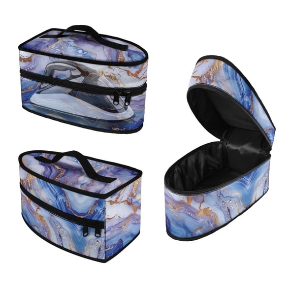 HELLHERO Marble Pattern Steam Irons Storage Bag Compatible with Full-Size Irons and Accessories Protective Travel Steamer Bag Steam Iron Carrying Case, Bag Only