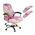 thumbnail image 1 of HELLHERO Marble Star Print Office Chair Cover Set, Computer Chair Cover with Armrest Covers, Breathable Office Cushion Backrest Covers for Rotating Chairs, Pink, 1 of 6