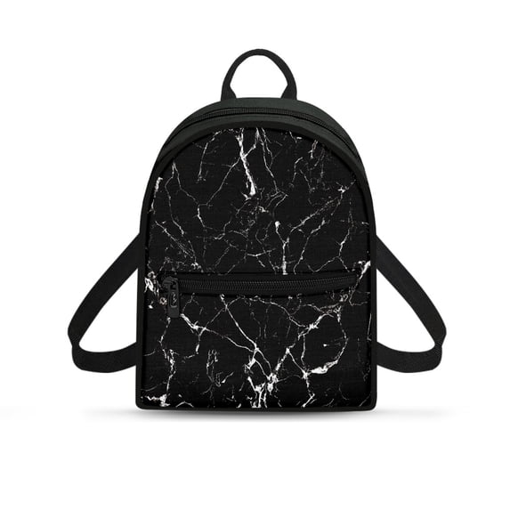 HELLHERO Marble Texture Design Travel Backpack for Women Versatile Small Backpack for Gym Hiking, Polyester Top Handle Small Work Bag