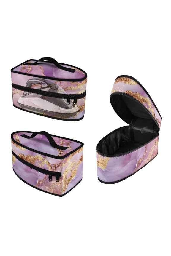 Marble Texture Pattern Iron Storage Case Polyester Durable Most Iron Outdoor, Bag Only