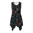 thumbnail image 1 of HELLHERO Math Science Doodle Pattern Summer Sleeveless Dress, Side Pockets Sleeveless Sundress Irregular Hem Crew Neck Ladies Irregular Hem Casual Dress for Party, 1 of 8