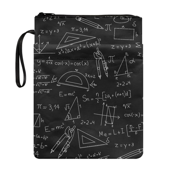 HELLHERO Mathematical Elements Notebook Wraps with Zipper for Women Bible Case Bag Protector Wrap Bag Book Cover Carrying Case for Religious Items Carrying Book Case