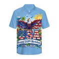 thumbnail image 1 of HELLHERO Men's Casual Shirt for Beach Vacation, Breathable Soft Men's Short Sleeve Button Down Shirt, Eagle USA Flag, 1 of 9