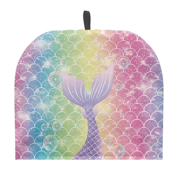 HELLHERO Mermaid Tail Sparkle Keep Warm Polyester Teapot Cover Dust Proof Protector Teapot Insulated Cosy for Kitchen