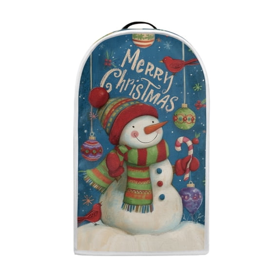 HELLHERO Merry Snowman Easy to Install Coffee Machine Dust Cover for Kitchen Use Polyester, Machine Washable, Stylish