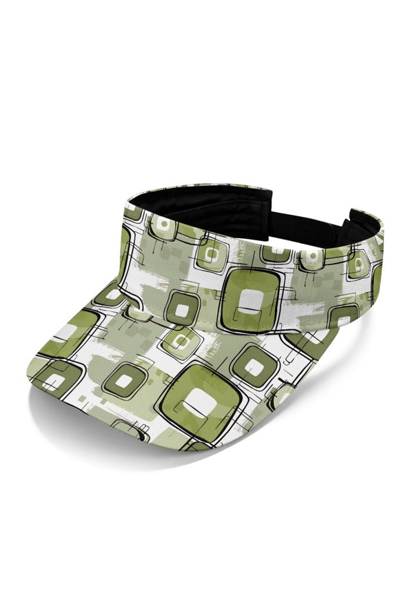 Modern Abstract Geometric Patterns Sun Visor Hat, Lightweight Sun Visor Cap Polyester Fabric Adjustable Sun Protection Sports Visor Hat for Hiking