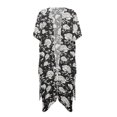 thumbnail image 1 of HELLHERO Monochrome Peony Floral Kimono Cover Up - Lightweight Breathable Beachwear for Women | Vacation, Pool & Resort Wear, 1 of 1