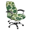 thumbnail image 1 of HELLHERO Monstera Print Office Chair Cover Stretchable, Anti Scratch Office Desk Cushion Backrest Cover for Rotating, Removable Desk Chair Slipcover Size L, 1 of 7
