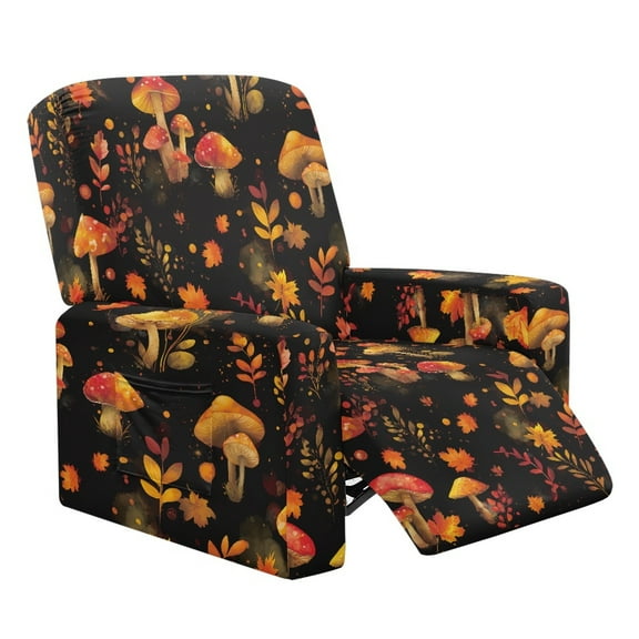 HELLHERO Mushroom Print Lazy Boy Chair Covers for Reclining Chair Thanksgiving Decorative 1 Cushion Reclining Sofa Cover for Lazyboy