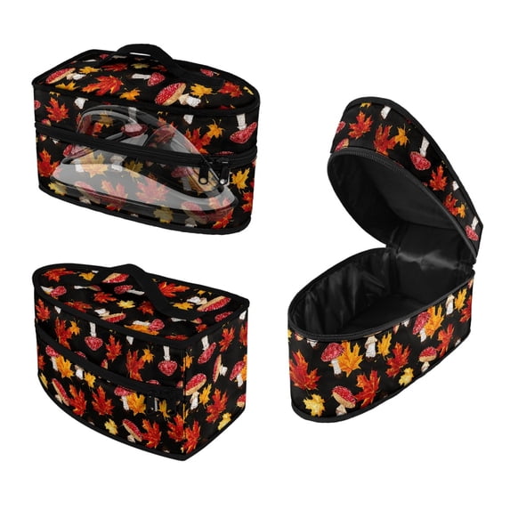 HELLHERO Mushrooms Maple Leaves Dustproof Travel Iron Storage Case Lightweight Iron Accessories Travel Carrying Case Travel Iron Case, Case Only