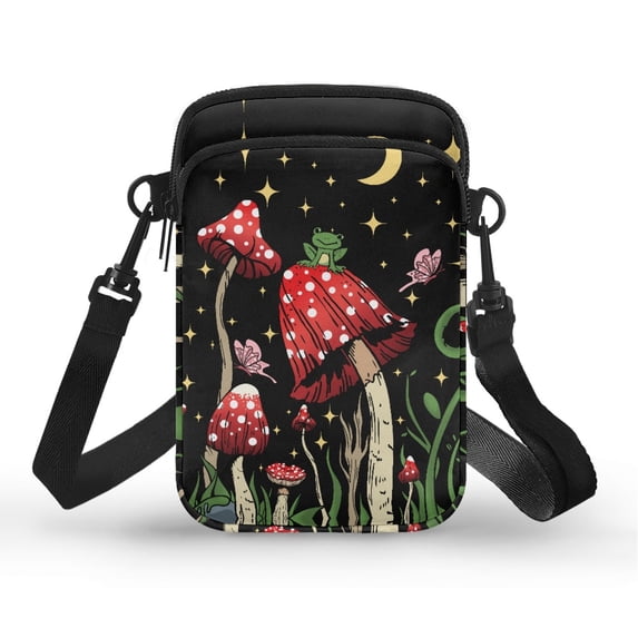 HELLHERO Mushrooms Pattern Present Double-layer Shoulder Bag Vintage for Outdoor Holiday Travel