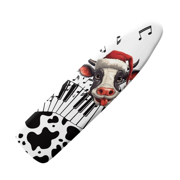 HELLHERO Music notes Cow Household Iron Board Covers Polyester Elastic Decorative Covers for Ironing Board Standard Size 15x54 Inch, Easy to Install Remove, Machine Washable