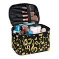 thumbnail image 1 of HELLHERO Musical Note Pattern Travel Cosmetic Case Travel Makeup Bags Female Space-Efficient, 1 of 6