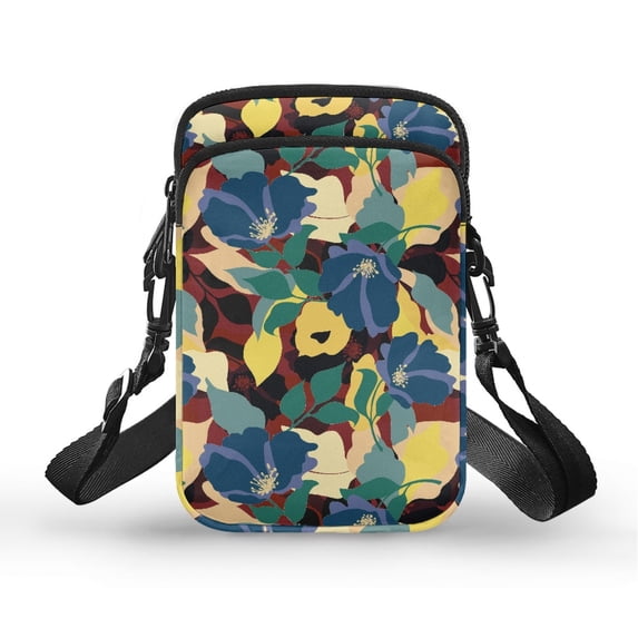 HELLHERO Navy Floral Tote Crossbody Small Crossbody Bags with Adjustable Strap for Daily Use