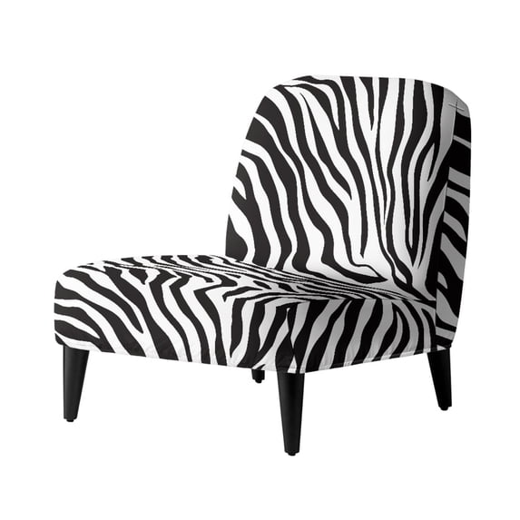 HELLHERO Non Slip Armless Accent Chair Slipcover Elastic Bottom Dustproof Armless Accent Chair Cover for Hotel, Zebra