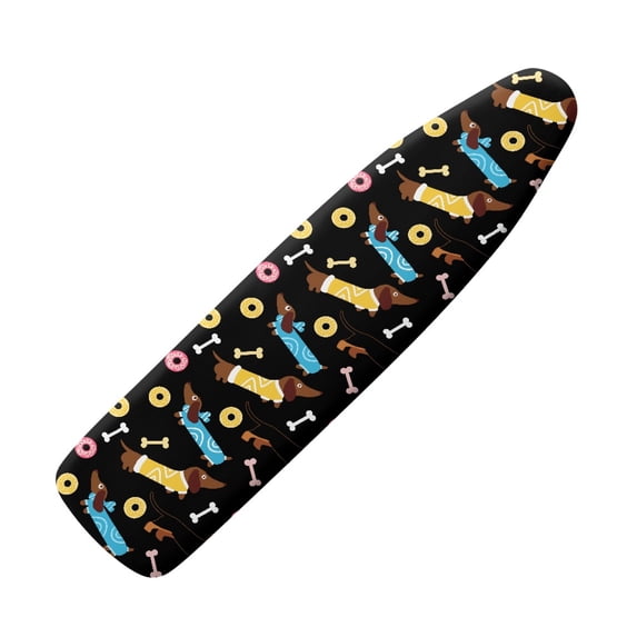 HELLHERO Non-Slip Tabletop Ironing Board Cover Hook and Loop Fastener Replacement Soft Fabric 15x54 Inch, Puppy Donut Pattern