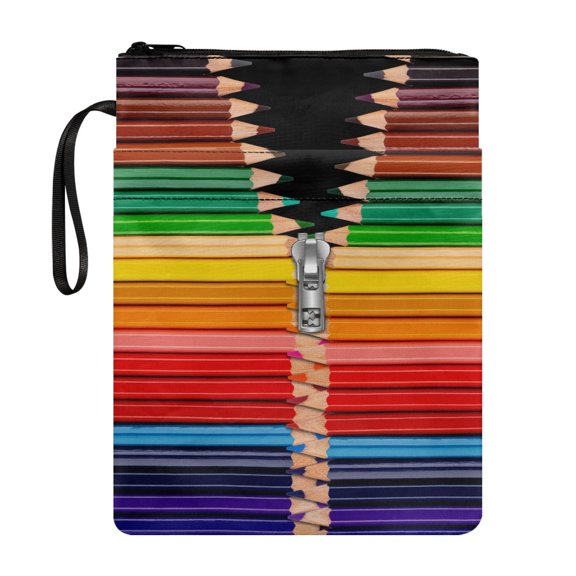 HELLHERO Notebook Wraps Church Bible Bag Polyester Fabric Handle Book Carrying Case with Zipper Book Storage Bag