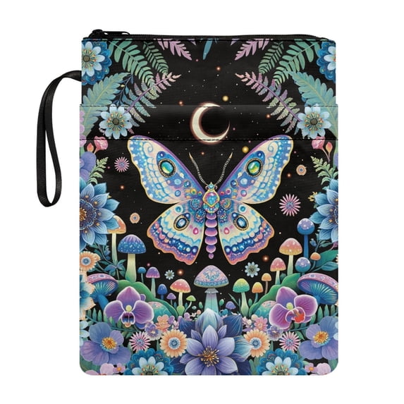 HELLHERO Notebook Wraps for Teachers, Book Storage Bag, Decorative Design, Storage & Portability for Textbooks, Fantasy Butterfly & Mushroom