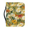 thumbnail image 1 of HELLHERO Oil Painted Floral PU Leather Bible Cover, Large Capacity Zippered Carrying Case for Church Prayer and Daily Study, 1 of 12