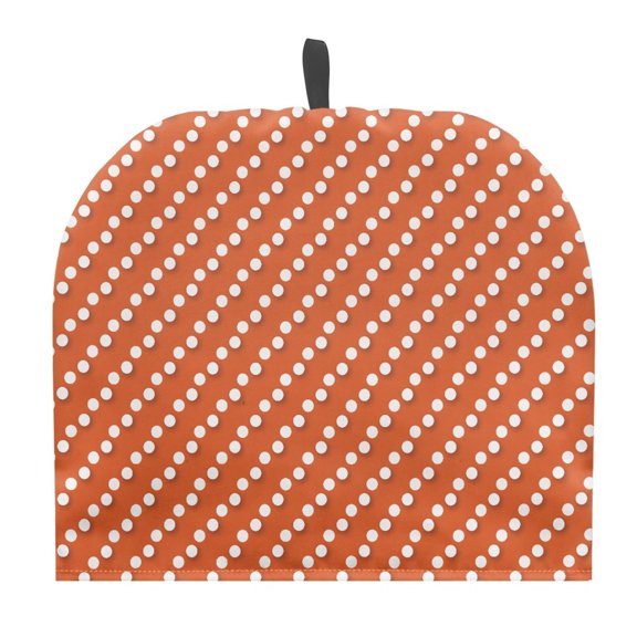 HELLHERO Orange Diagonal Dots Tea Cozy 1Pcs Polyester Canvas for Kitchen Easy to Clean