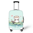 thumbnail image 1 of HELLHERO Otter Lotus Leaf Design Baggage Protector for Adults, Polyester Ammonia Fabric Bottom Zipper Washable Suitcase Cover All Size, 1 of 3