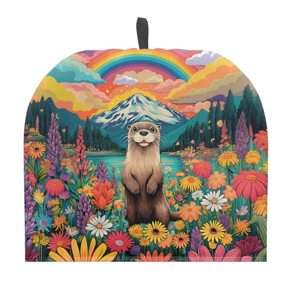 HELLHERO Otter Rainbow Meadow Teapot Dust Cover Lightweight 1Pcs Keep Warm for Thanksgiving
