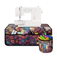 thumbnail image 1 of HELLHERO Owl Garden Sewing Machine Mat with Storage Cylinder Storage Pockets Fabric Polyester Easy to Clean for Wife Mom Family Present Sewing Classes, 1 of 5