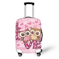 thumbnail image 1 of HELLHERO Owl Heart Personalized Suitcase Cover Polyester Reserved Handle Luggage Cover Stretch Luggage Protector for Couple, 1 of 7