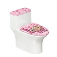 thumbnail image 1 of HELLHERO Owl Heart Stretch Soft Toilet Seat Cover Set, Polyester Fabric, Washable Bathroom Toilet Lid Cover Set, Elastic Edge, Machine Washable, 1 of 8