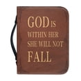 thumbnail image 1 of HELLHERO PU Leather Bible Tote Bag with Inspirational Verse, Portable Protective Carrying Case for Church, Women and Kids Study, 1 of 12