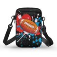 thumbnail image 1 of HELLHERO Painted Rugby Pattern Small Crossbody Purse Double Layer Polyester Men, Women 4.33x1.97x7.09 for Daily Commute or Casual Outings, 1 of 7