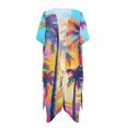 thumbnail image 1 of HELLHERO Palm Colorful Quilted Bathing Suit Cover Up Loose High Quality Fabrics Casual Long Kimono Swimsuit Cover Up, 1 of 6