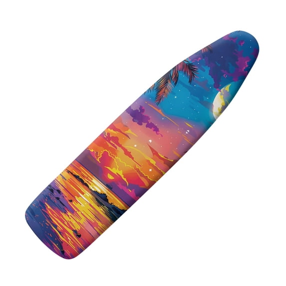HELLHERO Palm trees Print Ironing Protector for Ironing Board Scorch Resistant Iron Board Cover with Cozy Nose Pocket Fits Standard 54" x 15" Inch Boards
