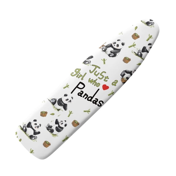 HELLHERO Panda Bamboo Pattern Hook and Loop Ironing Board Cover Elastic Edge Anti-Slip 3 Fasteners Soft Fabric Covers 15x54 Inch