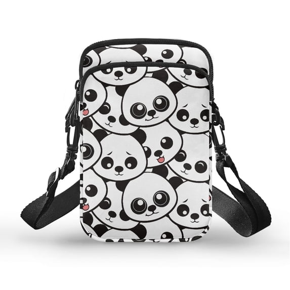 HELLHERO Panda Pattern Polyester Shoulder Bag Adjustable Strap Outdoor Holiday Travel Leakproof