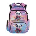 thumbnail image 1 of HELLHERO Panda Rose Print Daypack with Waterproof Lightweight Kids School Backpack, Multiple Compartments 17 Inch Travel Daypack for Back to School Elementary School Middle School, 1 of 8