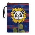 thumbnail image 1 of HELLHERO Panda Sunflower Design Book Sleeve, 1 pc Polyester Lightweight Book Carrying Case for Hardcover Notebook Bible Journal, 11.42 x 8.66 Inch, 1 of 8