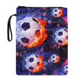 thumbnail image 1 of HELLHERO Paperback Book Cover Easy Carry Book Case Handle Carrying Book Case Zipper with Reusable 11.4 Inch X 8.66 Inch Fire Soccer, 1 of 7