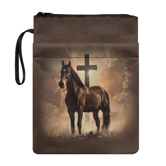 HELLHERO Paperback Book Cover for Friend, Carrying Book Case, Lightweight, Protector Wrap Bag for Classroom Library, Horse Holy Cross