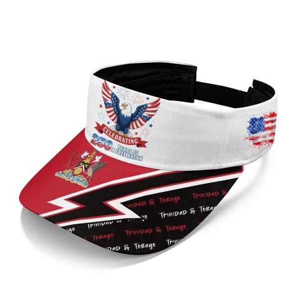HELLHERO Patriotic Eagle Flag Print Breathable Sports Sun Visor Hat for Summer Beach, Open Top Empty Top Design Sports Sun Visor Cap