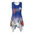 thumbnail image 1 of HELLHERO Patriotic Floral Stars Asymmetric Dresses for Dating Vacation, Side Pockets Irregular Hem Sleeveless Sundress, 1 of 8
