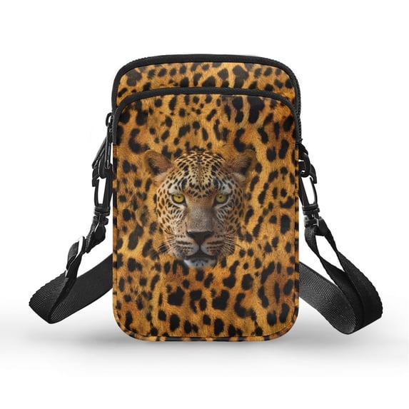 HELLHERO Patriotic Wolf Head Sling Bag Vintage, 2 Zippers for Travel, Outdoor and Daily Use, Casual Use